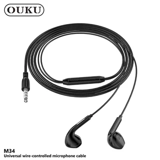 หูฟัง OUKU M34 หูฟังแบบมีสาย พร้อมไมค์ สำหรับ Aux 3.5mm.คุยโทรศัพท์ได้ ฟังเพลง คุณภาพเสียงดี