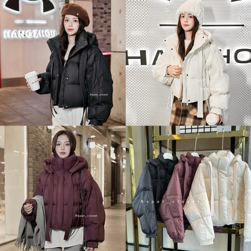 Hodded Loose พร้อมส่ง เสื้อกันหนาวทรงโอเวอร์ไซส์ ฮู้ดถอดได้ กันน้ำกันหิมะ ใส่อุณหภูมิติดลบได้ค่ะ