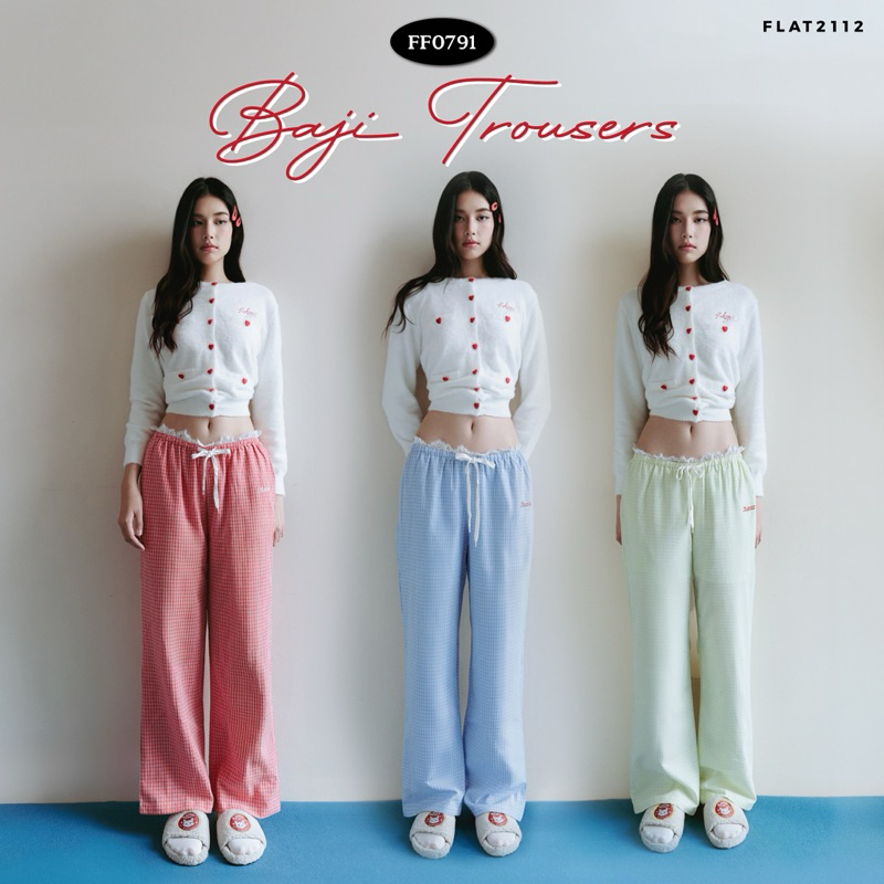 FLAT2112 FF0791 : BAJI TROUSERS กางเกงขายาว แต่งระบายรอบเอว