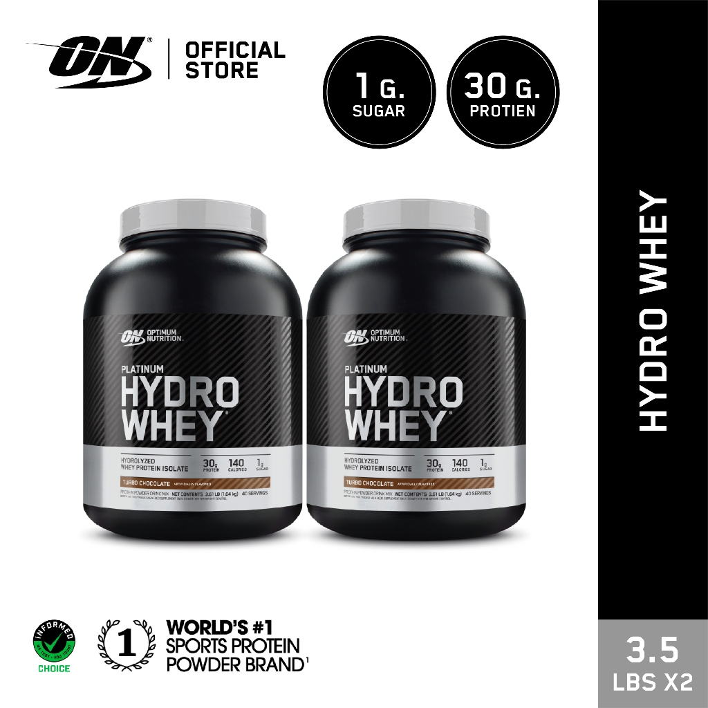 [เซ็ตคู่!!]  OPTIMUM NUTRITION Hydro Whey 3.5 Lbs. เวย์ไฮโดรไลซ์ ช่วยเสริมสร้างกล้ามเนื้อ และดูดซึมไว