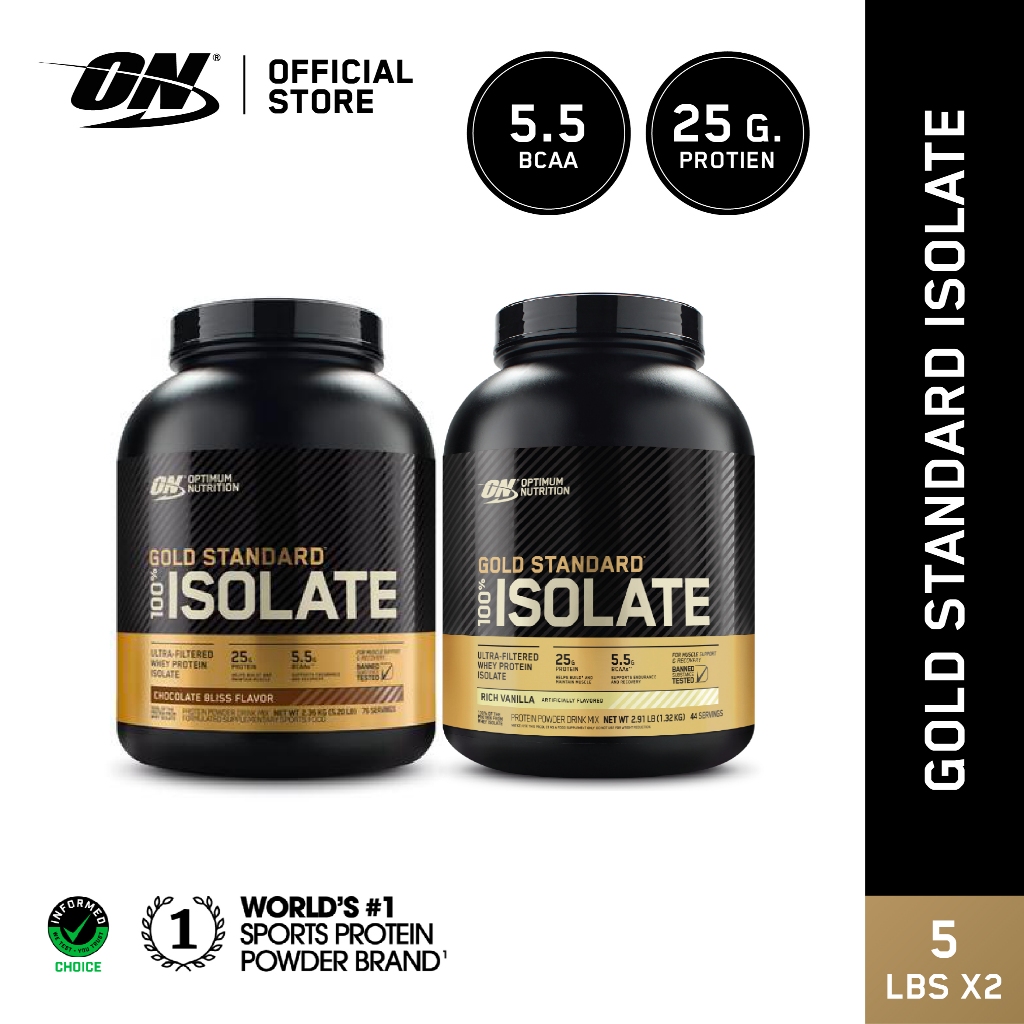 [เซ็ตคู่!!] Optimum Nutrition Gold Standard Isolate Whey Protein 5.2 Lb เวย์โปรตีนแบบไอโซเลท