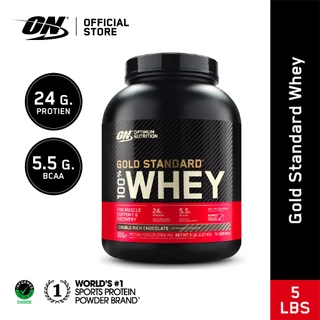 Optimum Nutrition Gold Standard Whey Protein 5 Lbs. เวย์โปรตีนไอโซเลตเป็นส่วนประกอบหลัก