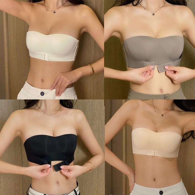 🌸COCO.BRA🌸ชุดชั้นในเกาะอก กันลื่น แต่งหัวเข็มขัดด้านหน้า ขนาดเล็ก ไร้รอยต่อ สําหรับผู้หญิง