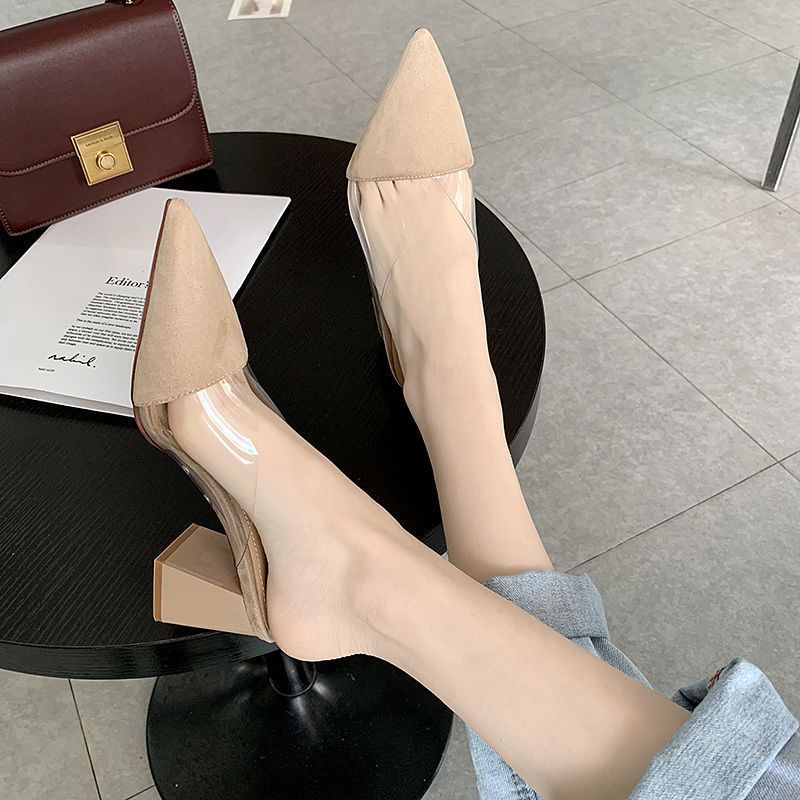 รองเท้าส้นสูงของผู้หญิงทันสมัย รองเท้าส้นสูงปลายแหลม สวมใส่สบาย สไตล์เกาหลี