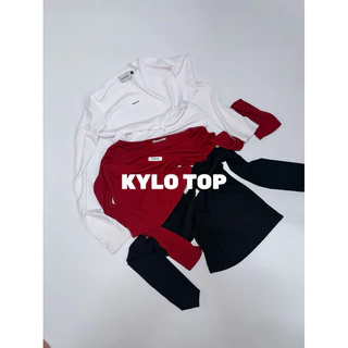 THESUNCO - KYLO TOP (ไค-โล) เสื้อแขนยาว ติดอะไหล่ยางสีดำ THESUNCO นิ้วโป้งสอดได้