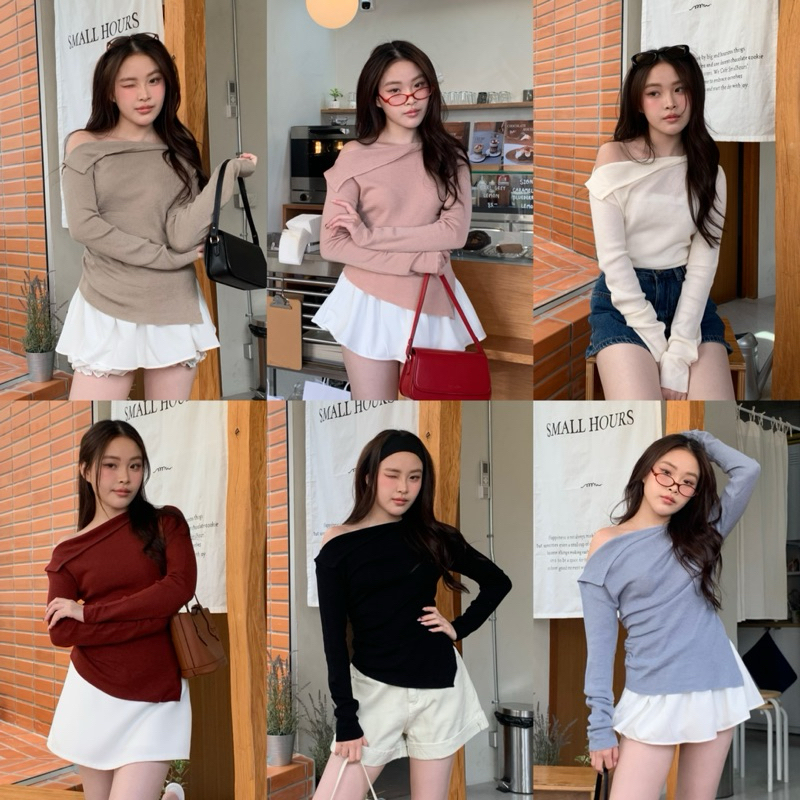 3pcs.basket Becky top “T2430” เสื้อปาดไหล่