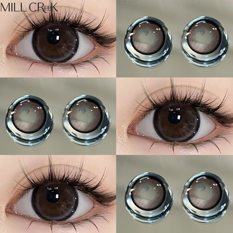 MILL CREEK คอนแทคเลนส์บิ๊กอาย Coke Jumbo Black 14.5mm สีน้ำตาลธรรมชาติ (0~-8.00) ใส่ได้ 1 ปี 2 ชิ้น