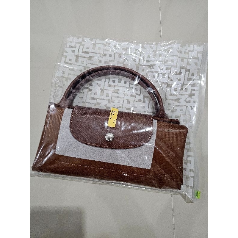 Longchamp Le Pliage Green S Travel bag Cognac - Recycled canvas