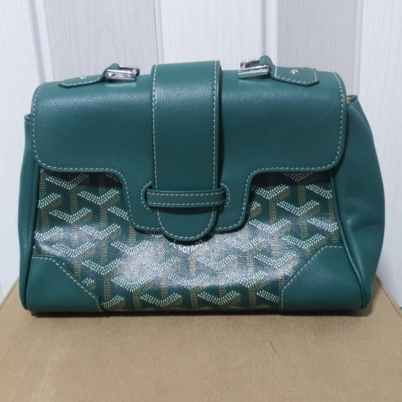 กระเป๋า Goyard Saigon Souple Mini Bag Green Goyardine Palladium Hardware⚠️สินค้ามือสอง⚠️รบกวนอ่านก่อ