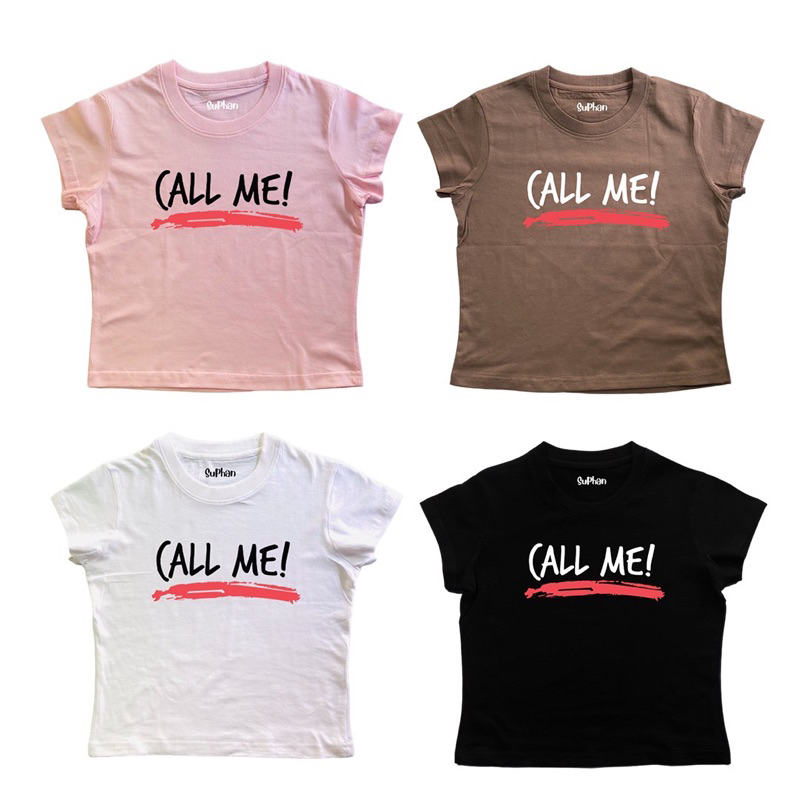 chicchi.cshop | เสื้อยืดbabytee ลายcall me พร้อมส่งน่ารักมากก