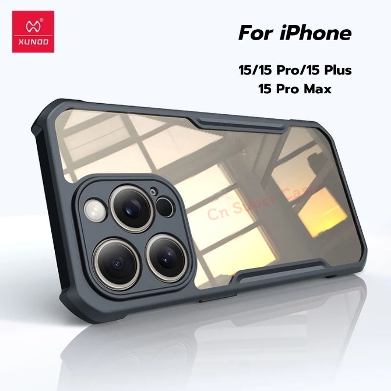 XUNDD เคส สำหรับ iPhone 15/15 Pro Max/15 Plus/15 เคสกันกระแทก คลุมกล้อง ขอบยาง TPU ไม่ลื่น พร้อมส่งไทย
