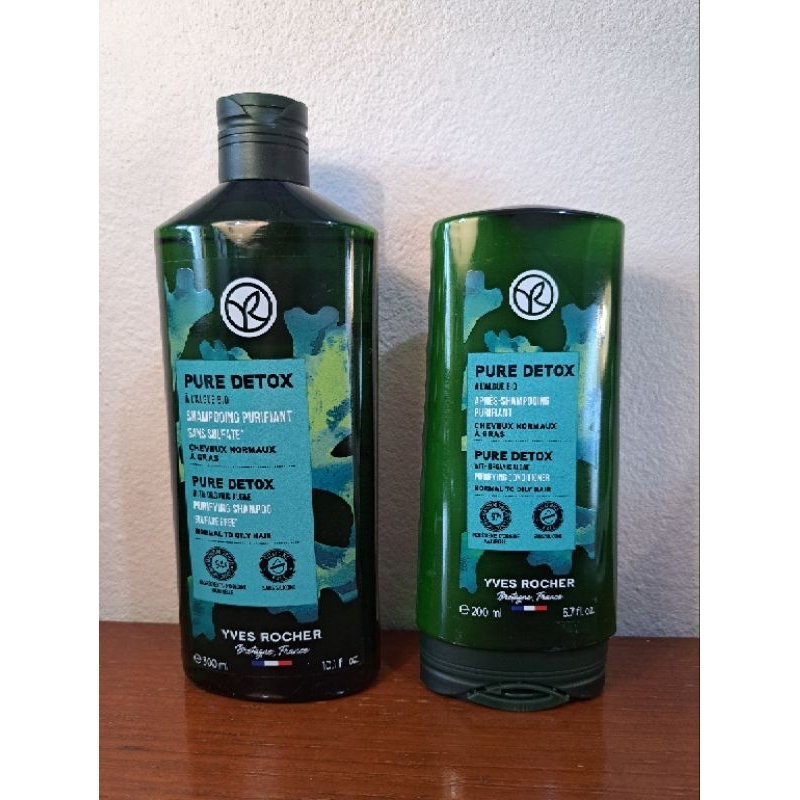 อีฟโรเช่ Yves Rocher Pure Detox Shampoo 300 ml., Conditioner 200 ml. แชมพู-ครีมนวดผม ลดผมมัน