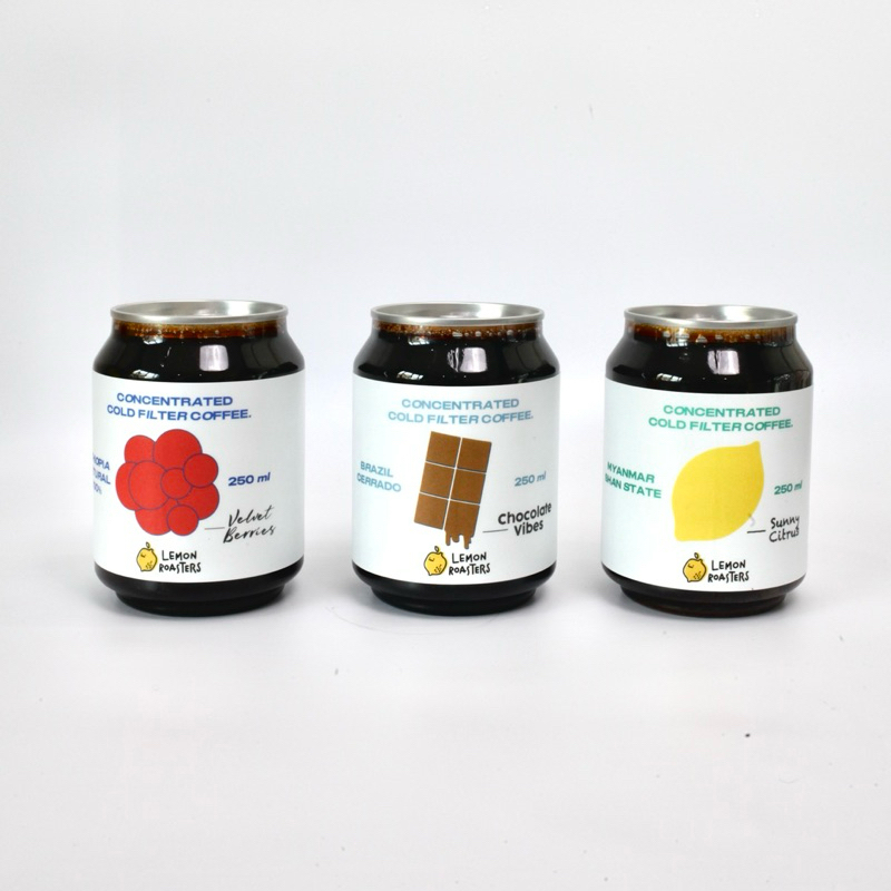 Concentrated Cold Filter Coffee 250*3 ml รวม 3 รส ชงได้ 30-45 แก้ว เฉลี่ยค่ากาแฟ ตกแก้วละ 22.5 บาท