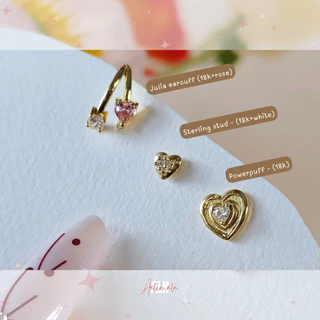 Julia ear cuff - Aelin.ALN ไม่เจาะหูใส่ได้ค่ะ (ต่างหูหนีบ ต่างหูแบบเกี่ยวรูปหัวใจมี 7 แบบให้เลือกสี) ปรับขนาดได้#EC4-1