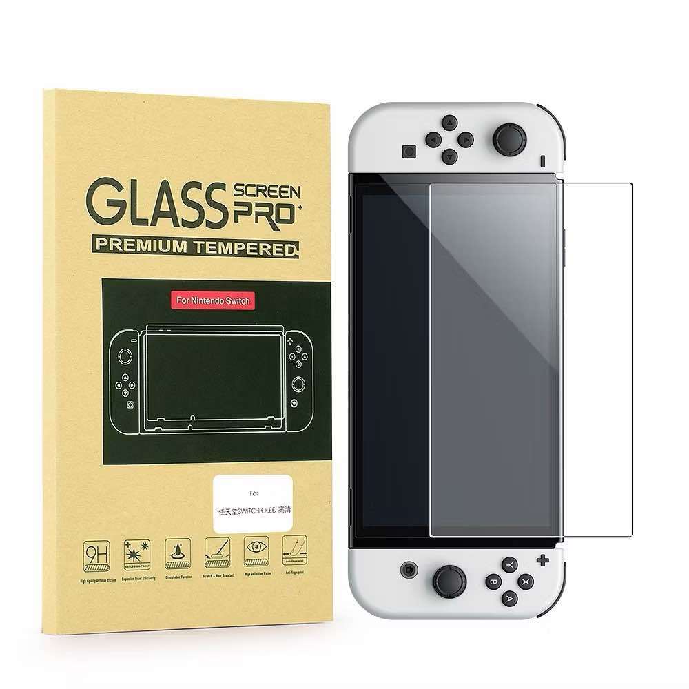 OLED ฟิล์มกระจกกันรอย nintendo switch OLED glass screen pro premium tempered มี2 ชิ้น