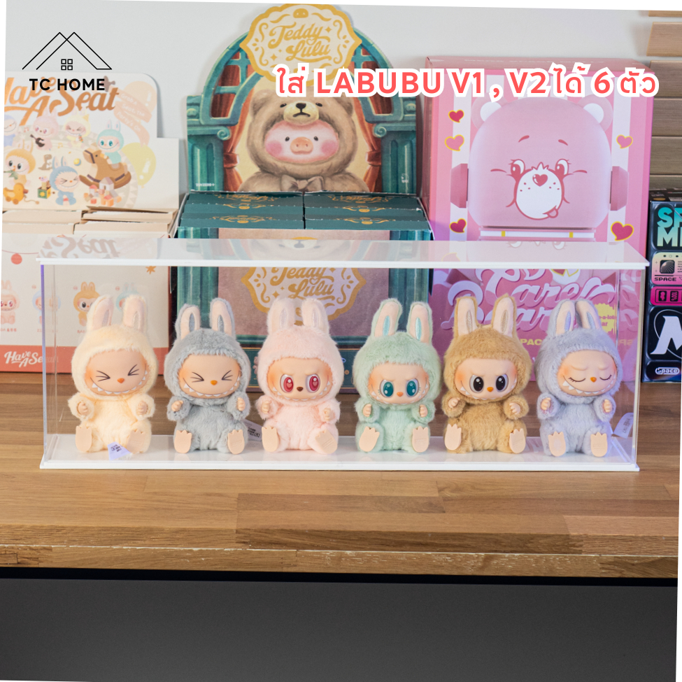 TC HOME ตู้โชว์ Macaron Labubu 6 รุ่น ฝาเปิดสไลด์ ใส่ได้ 6 ตัว กล่องใส่ลาบูบู้ ใส่ลาบูบู้ได้ทั้ง V1 V2 - PD062 - รูปที่ 3
