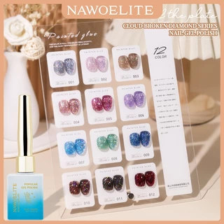 Nawoelite สีทาเล็บเจล 12 สี ยาทาเล็บเจล 15ml สีสันสดใส ยูวี เพ้นท์เล็บติดทนนาน กลิตเตอร์ ใหม่ ส่งจากกรุงเทพ