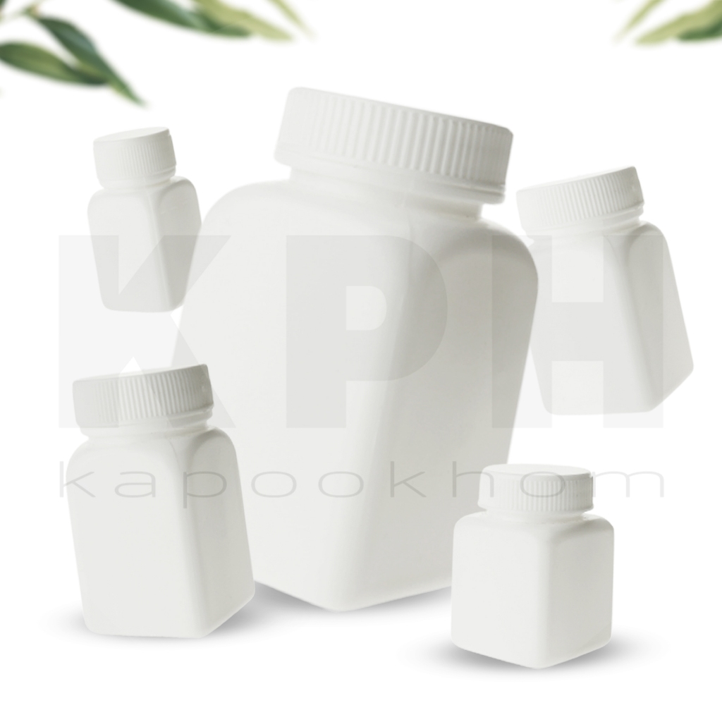 ขวด(เปล่า)ไทลินอลเหลี่ยม 20,30,50,100,150 ml. (สั่งขั้นต่ำ 100 ชิ้น)