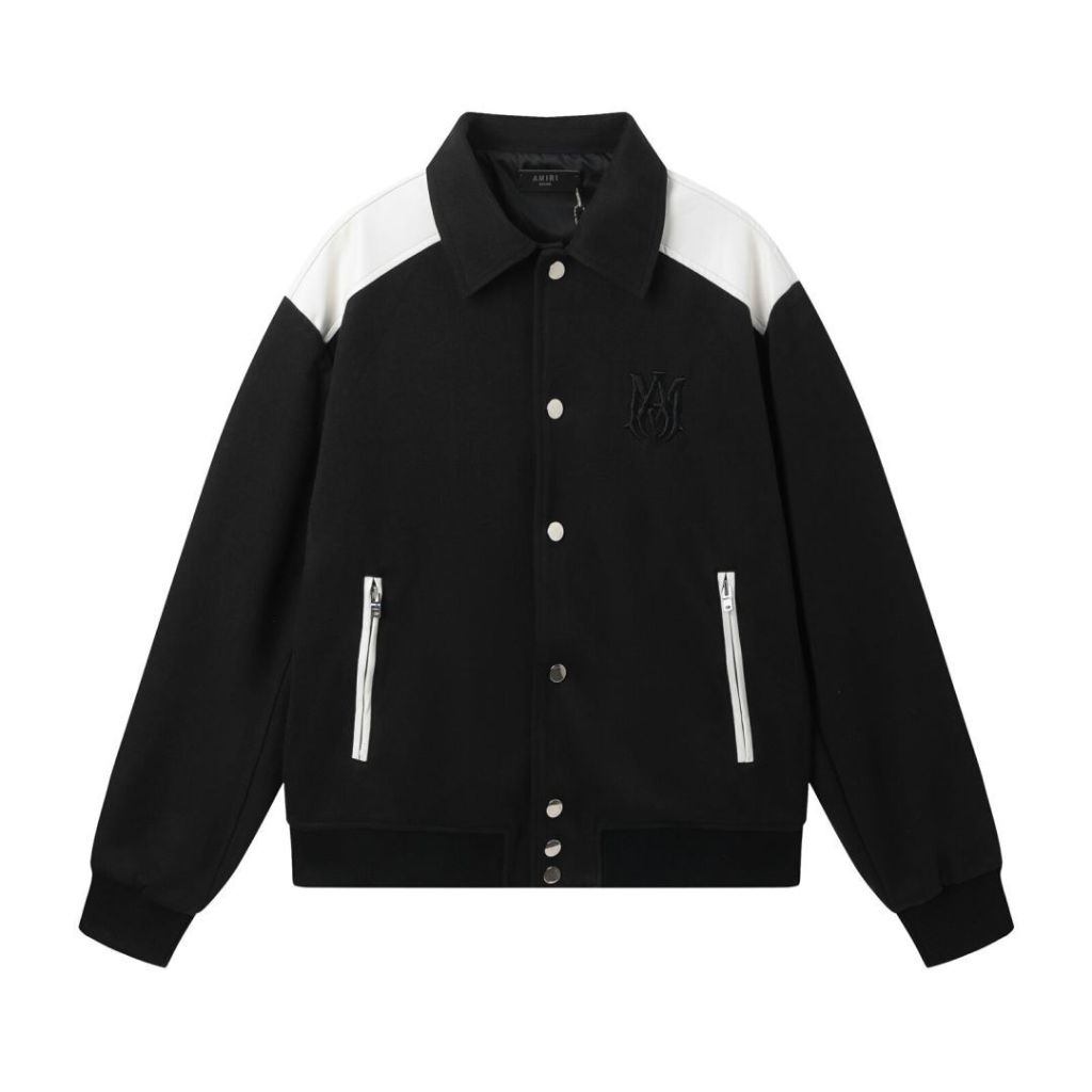 New AMIRI Embroidered Letter Pattern Baseball Uniform Jacket