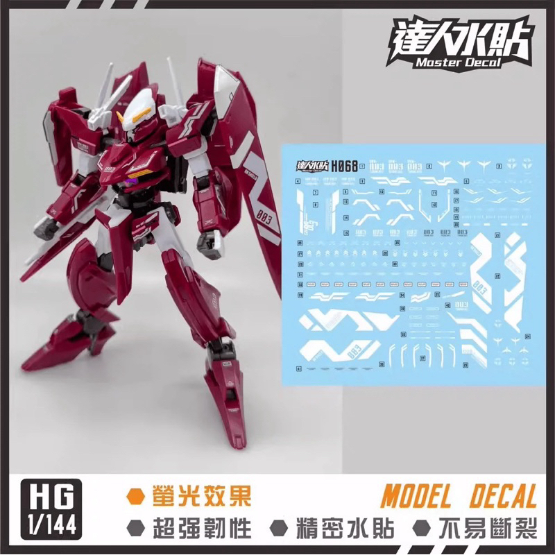 ดีคอลน้ำ DL 068 DECAL HG 1:144 GNW-003 GUNDAM THRONE DREI เรืองแสงแบล็คไลท์