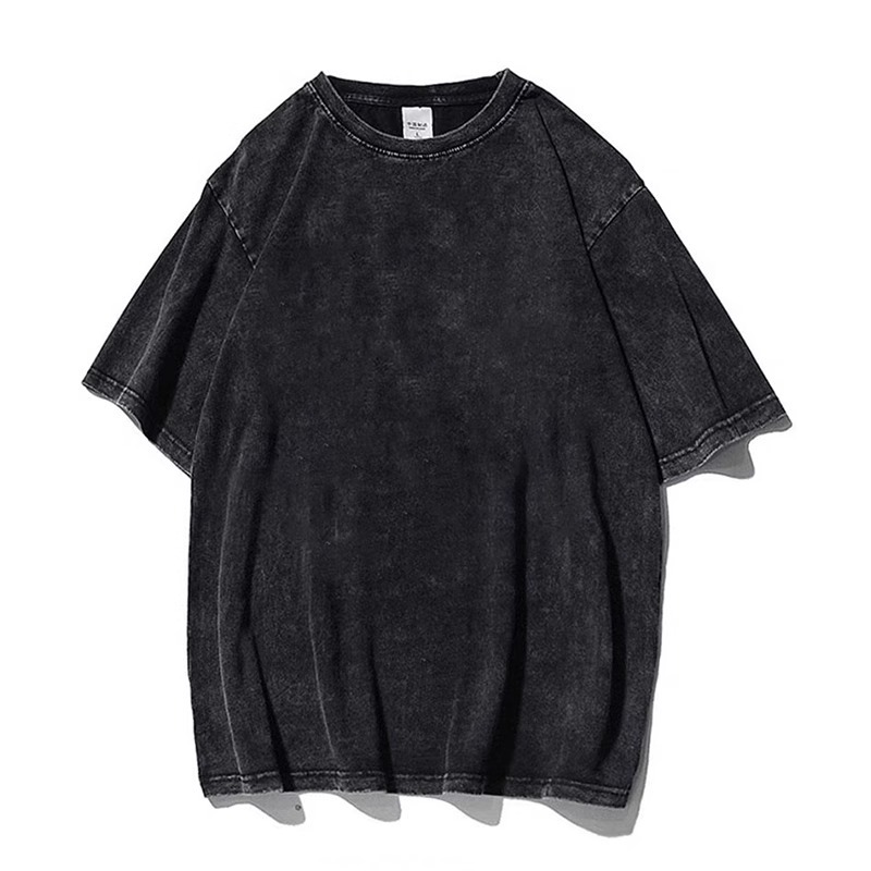 เสื้อยืดฟอกเฟดเทาวินเทจ ชายและหญิง ผ้าคอตตอน100% oversize เสื้อผ้าสาวอวบ เสื้อโอเวอร์ไซส์ผู้หญิง ไตล์เกาหลีแฟชั่น สีพื้น