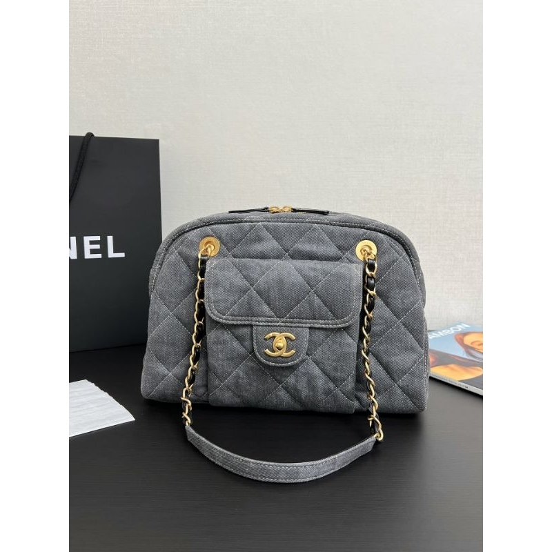 Chanel maxi bowling denim bag 24A [RARE Item]