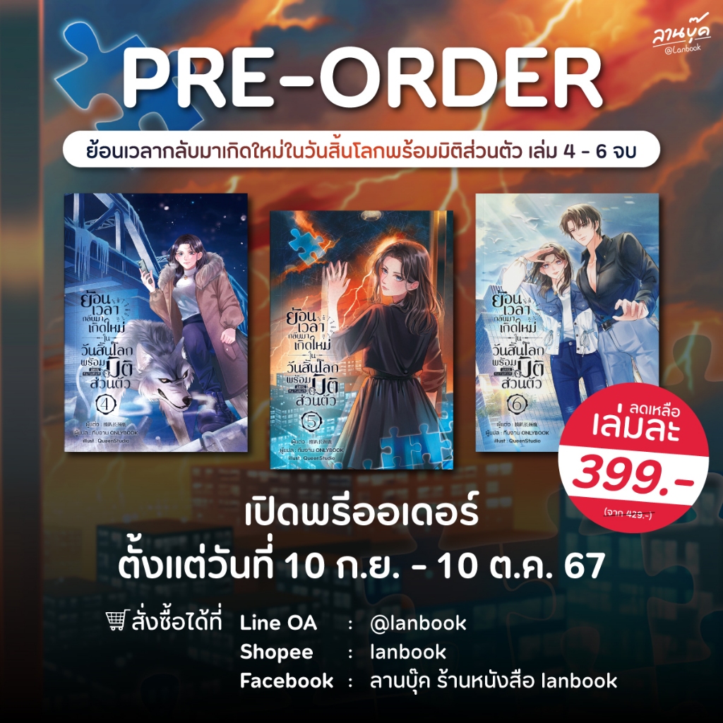 (พรีออเดอร์) ย้อนเวลากลับมาเกิดใหม่ในวันสิ้นโลกพร้อมมิติส่วนตัว เล่ม 4-6 จบ