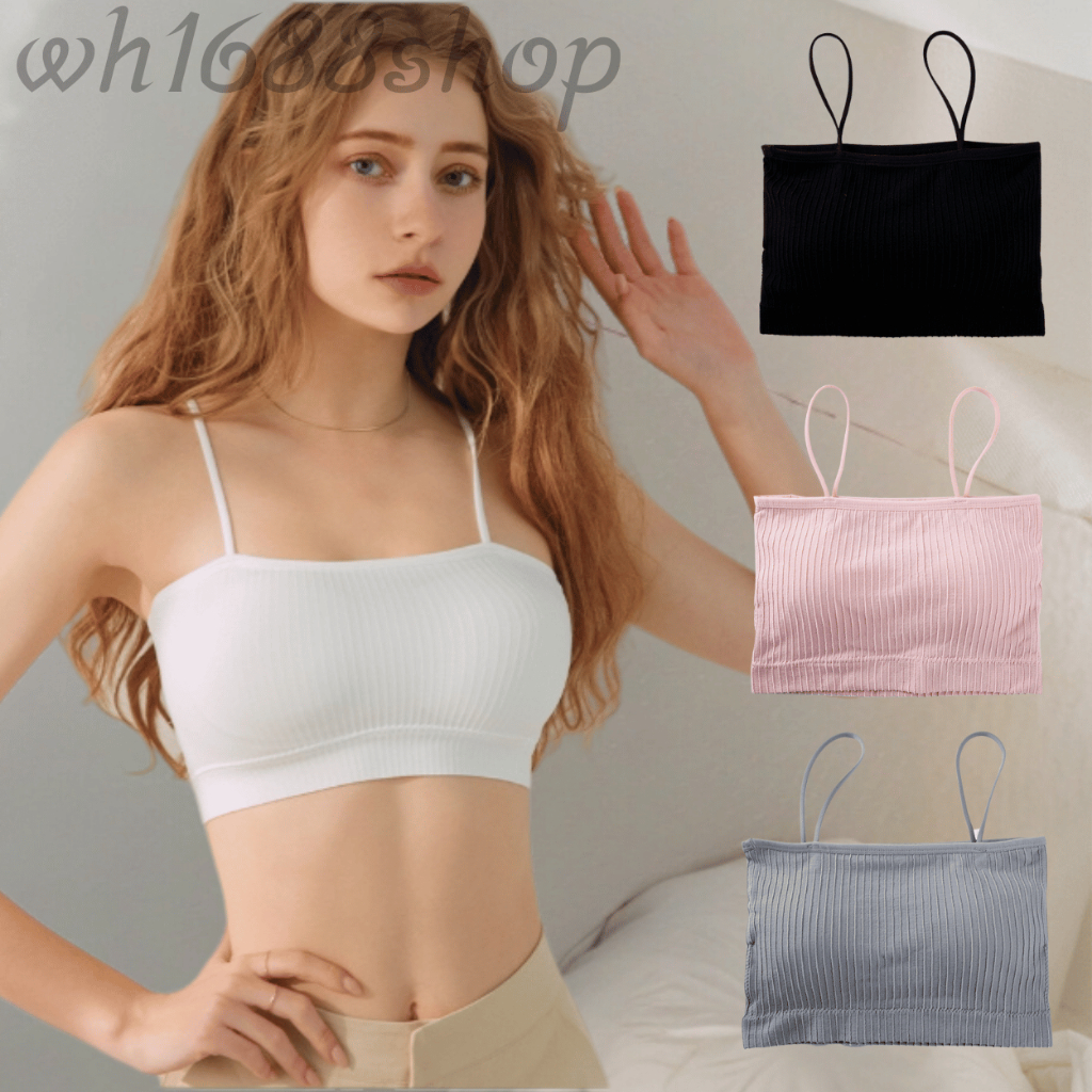 สื้อชั้นในผู้หญิง รุ่นB-009 สปอร์ตบราแบบสวม สายเดี่ยว ไร้โครง ผ้าร่องใส่สบาย มีฟองน้ำในตัว สินค้าพร้อมส่ง