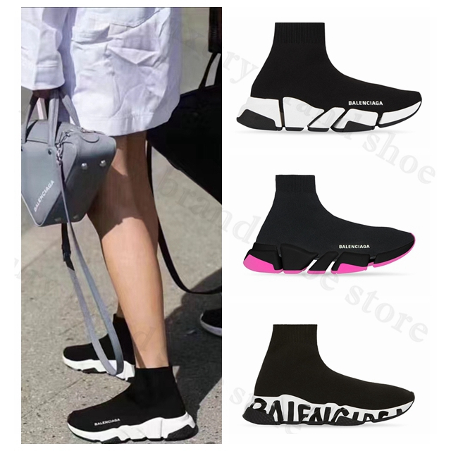 👟Balenciaga คลาสสิก SPEED 2.0 ผู้หญิง รองเท้าผ้าใบถัก ของแท้💯