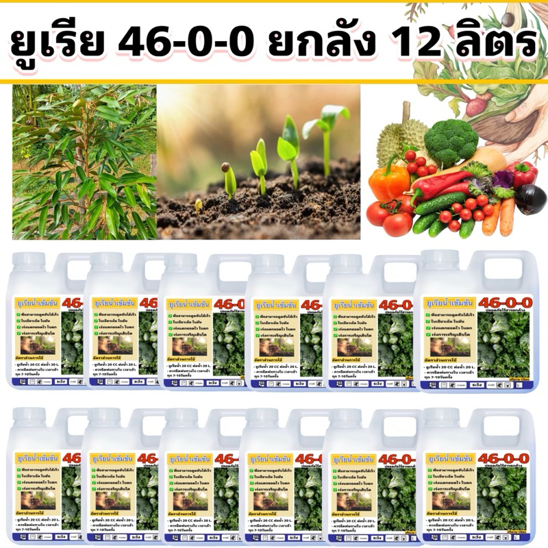 ยูเรียนน้ำเข้มข้น 46-0-0 ยกลัง 12 ลิตร (ราคาส่ง)