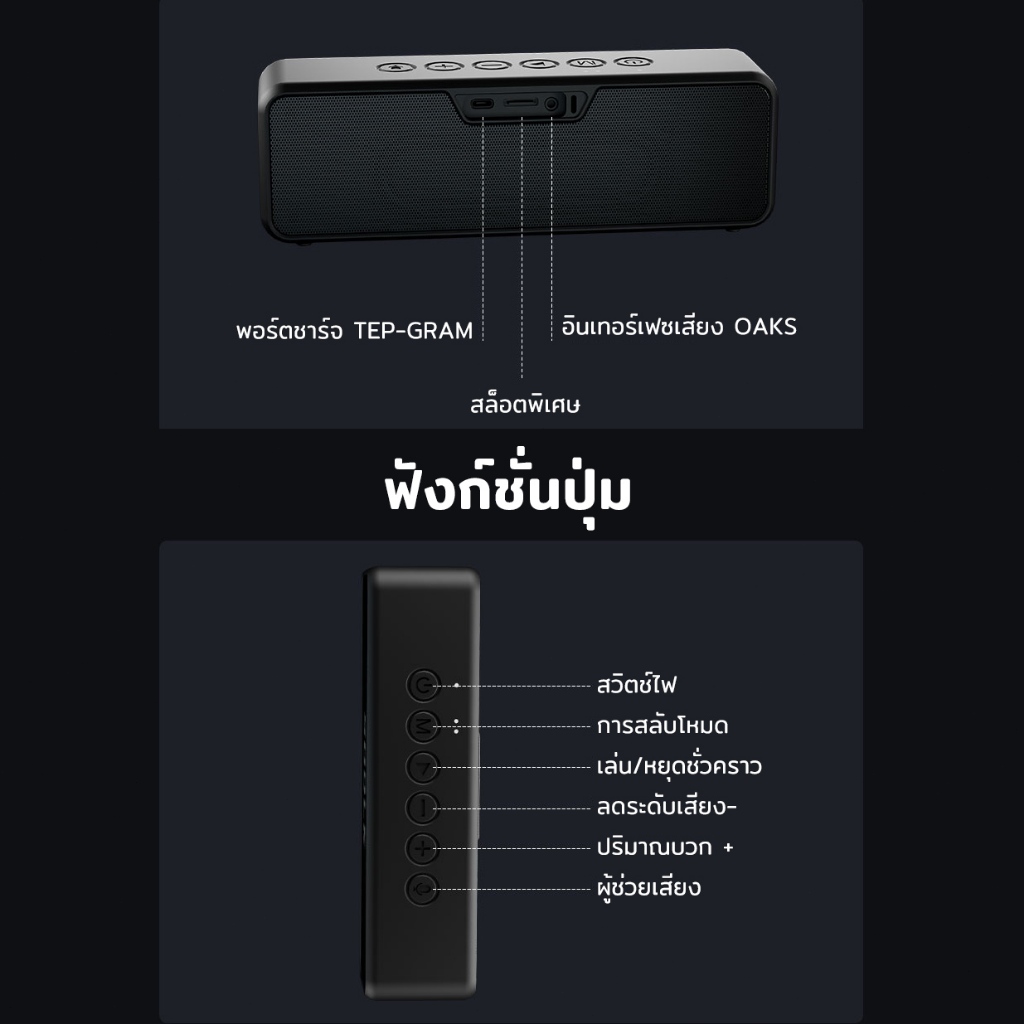 【ลาดกระบัง สินค้ามีในสต็อก】SODLK TX6 30W ลำโพงบลูทู ธ ไร้สายเบสลึก TWS โหมดลำโพงกันน้ำ IPX7