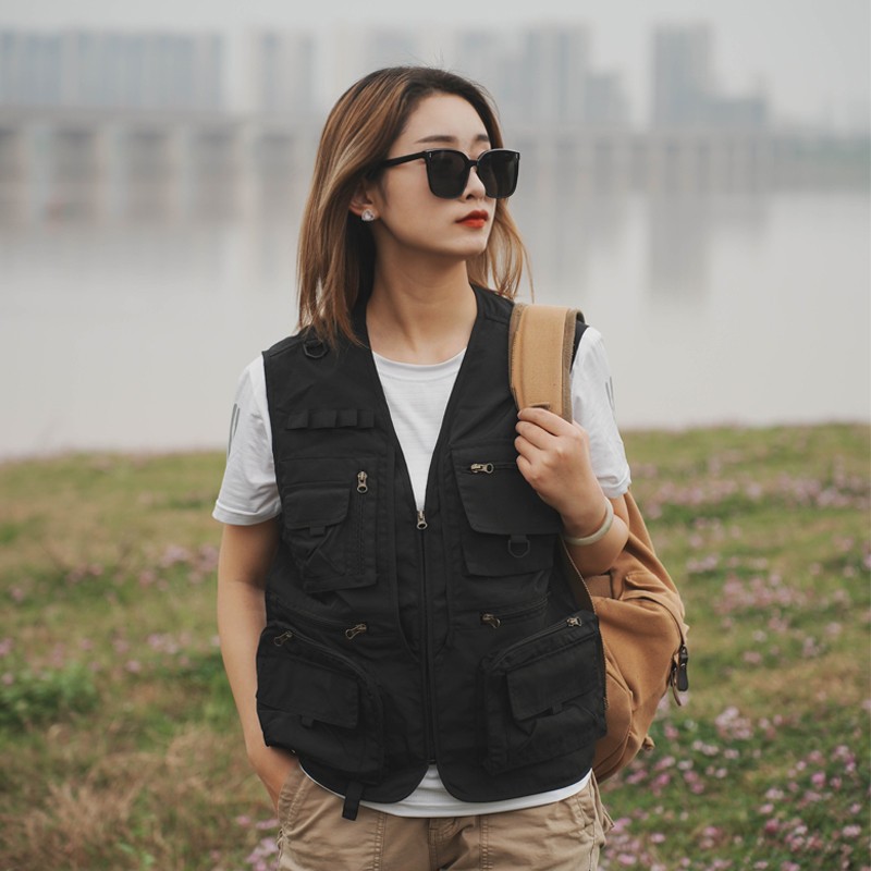 คุณภาพสูงเสื้อกั๊ก เสื้อแจ็คเก็ตคาร์โก้ เสื้อกั๊กหลายกระเป๋าใหม่ล่าสุด