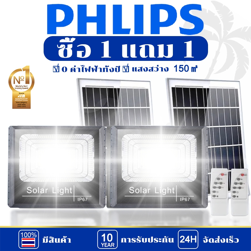 COD 【ซื้อ 1 แถม 1】สปอร์ตไลท์โซล่าเซลล์1000Wไฟโซล่าเซลล์ solarlight