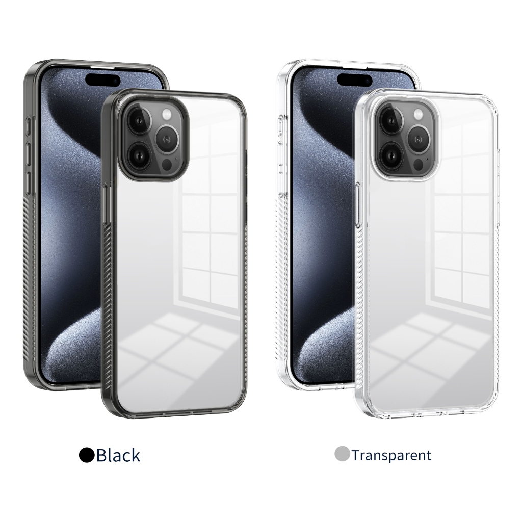 Case กันลื่น for ip12 12pro ip12Pro max ip13 13Pro ip13pro max เคสหลังแข็งขอบใสพลาสติก กันกระแทก