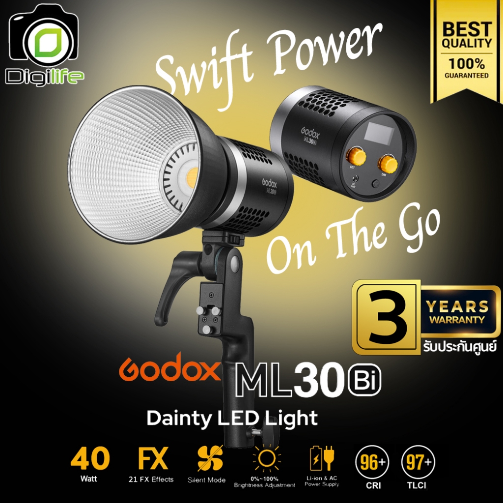 Godox LED ML30Bi 40W 2800K-6500K Bi-color - Godox Mount - รับประกันศูนย์ Godox Thailand 3ปี / Digili
