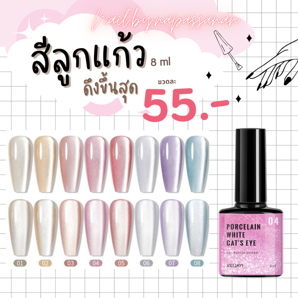 สีเจลลูกแก้ว (ขวดดำ) ปริมาณ 8 ml.