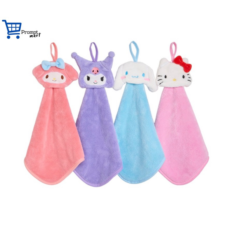 ผ้าเช็ดมือ Micro Fiber ลิขสิทธิ์ SANRIO แท้ ขนาด 10” x 10” น่ารักน่าใช้ทุกลาย