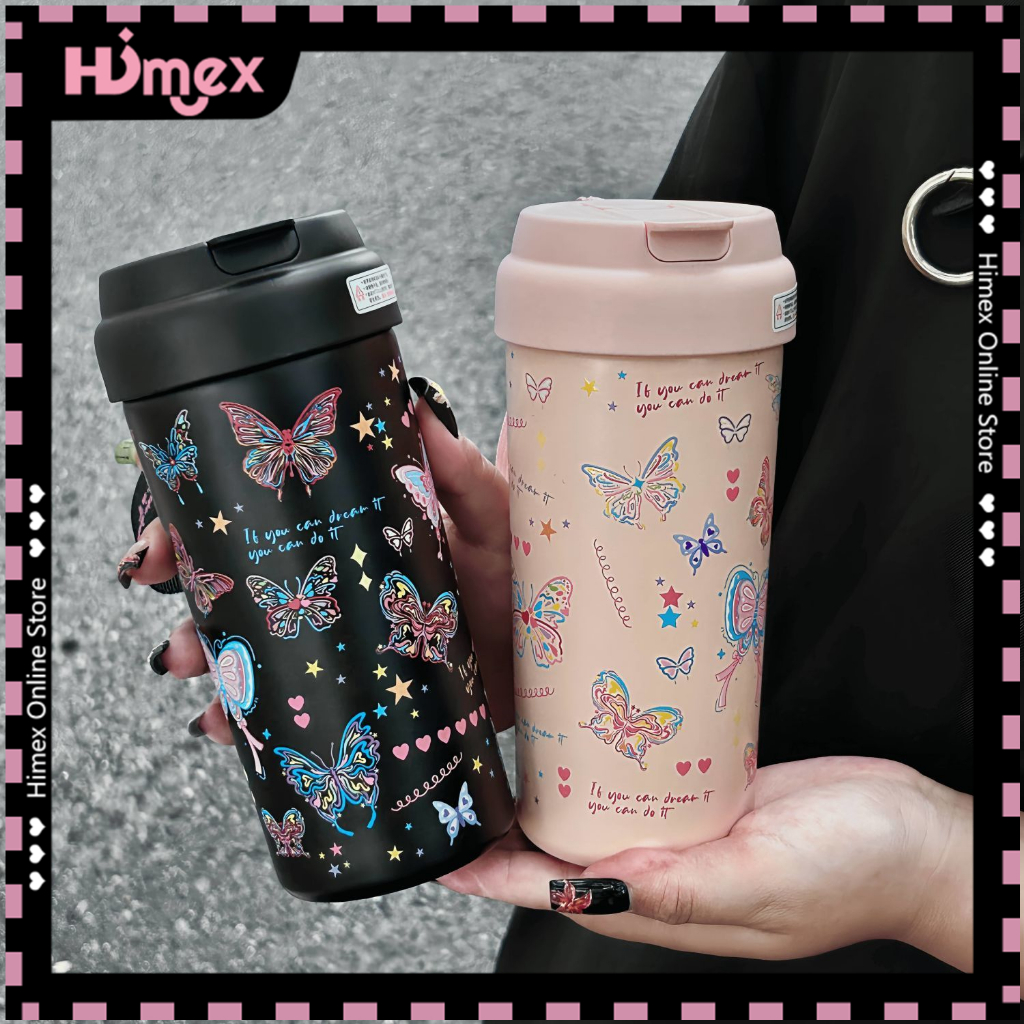 Himex แก้วเก็บอุณหภูมิ แก้วกาแฟ พร้อมหลอด 550ml แก้วเยติ 316 เหล็กกล้าไร้สนิม ด้วยการกรองชารั่ว