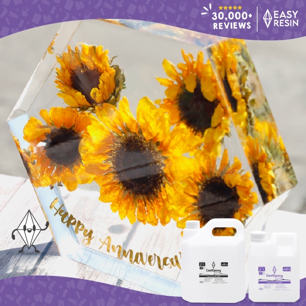 น้ำยาเรซิ่นใสสูตรกัน UV Resistant เกรดพิพิธภัณฑ์ สำหรับงานหล่อหนา ไม่มีกลิ่น | CastEpoxy600g เทได้หนาถึง 15cm