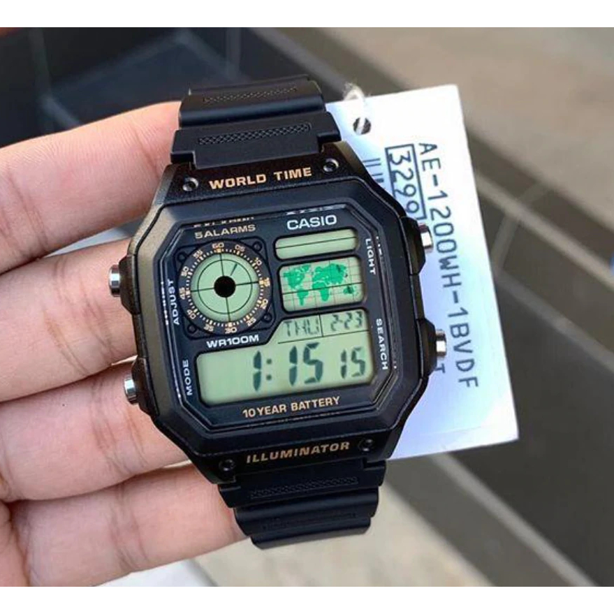 นาฬิกา Casio รุ่น AE-1200WHD-1A และ AE-1200WH นาฬิกาข้อมือผู้ชาย World time  -ของแท้ 100% ประกันศูนย์ CMG 1 ปี