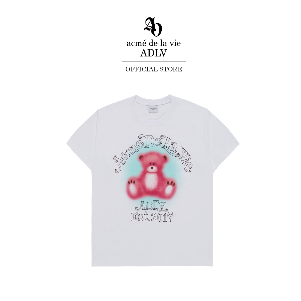 ADLV [acme de la vie] เสื้อยืด Oversize รุ่น Blur Sketch Bear Short Sleeve T-Shirt White (50113SSBSSU_F4WTXX)