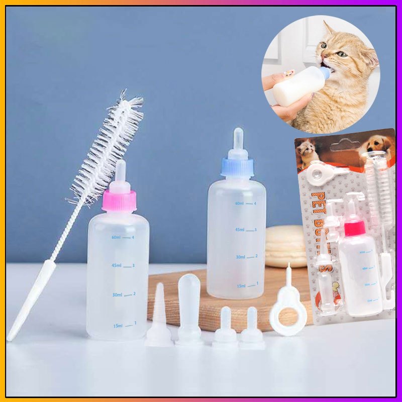 ขวดนมสำหรับ สุนัข แมว หมา ขวดนมลูกหมา ขวดนมลูกแมว พร้อมอุปกรณ์ทำความสะอาด พร้อมส่ง SA