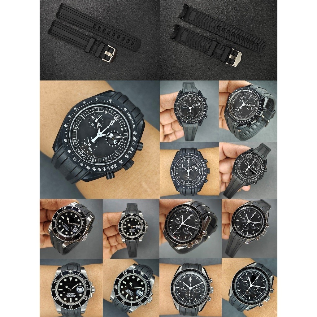 สายนาฬิกาแบบยางรุ่น Curved End Rubber SM Style for Omega X Swatch