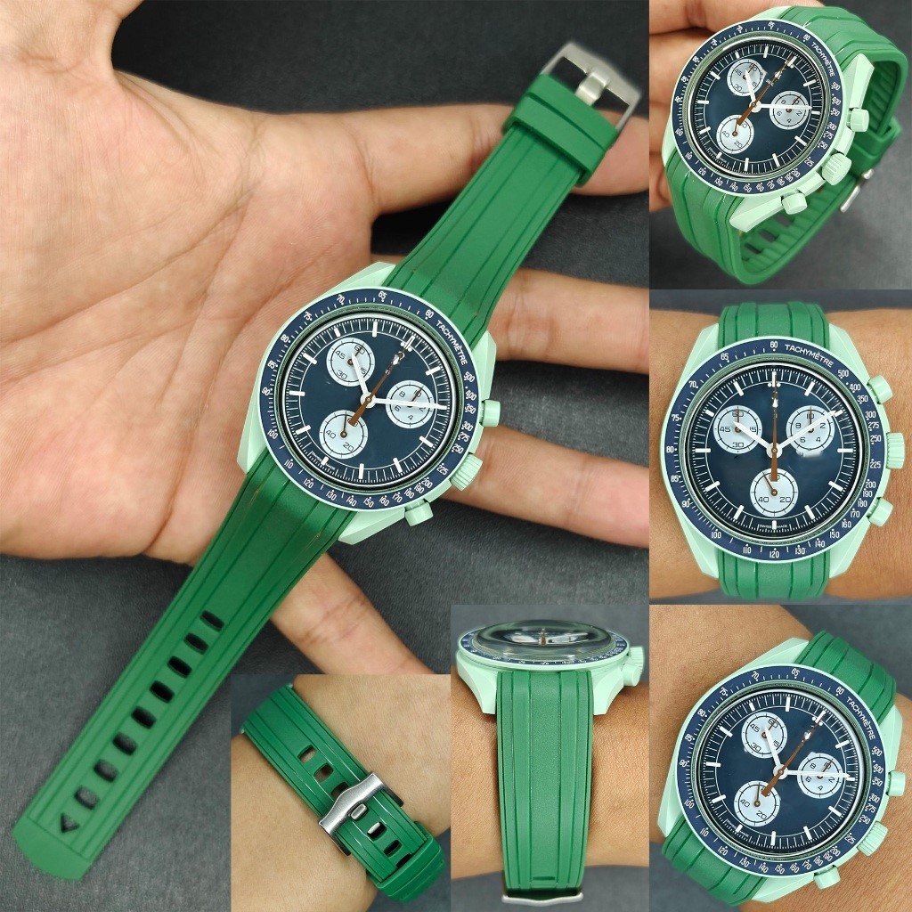 สายนาฬิกาแบบยางรุ่น Curved End Rubber SM Style for Omega X Swatch