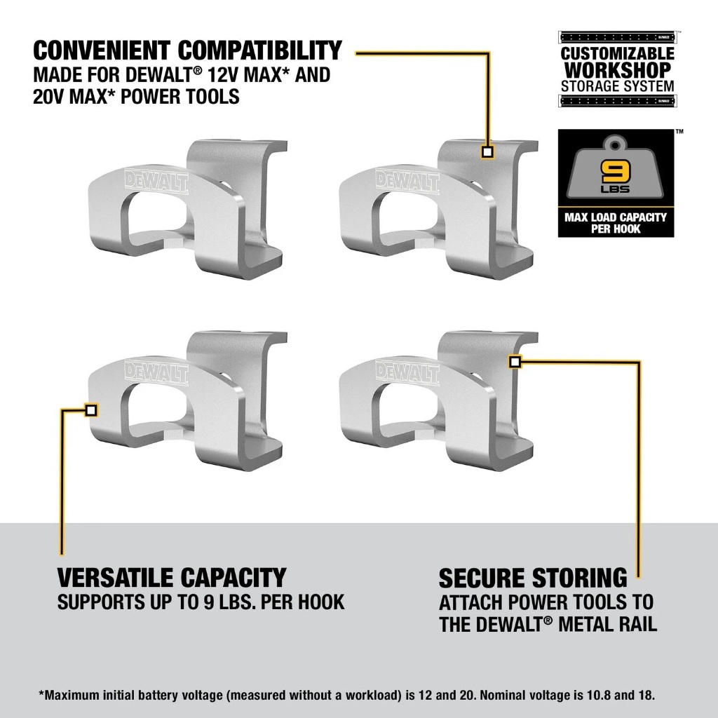 DEWALT อุปกรณ์เสริม ชุดตะขอแขวนไร้สาย 4ชิ้น รุ่น DWST82818 ของแท้100%
