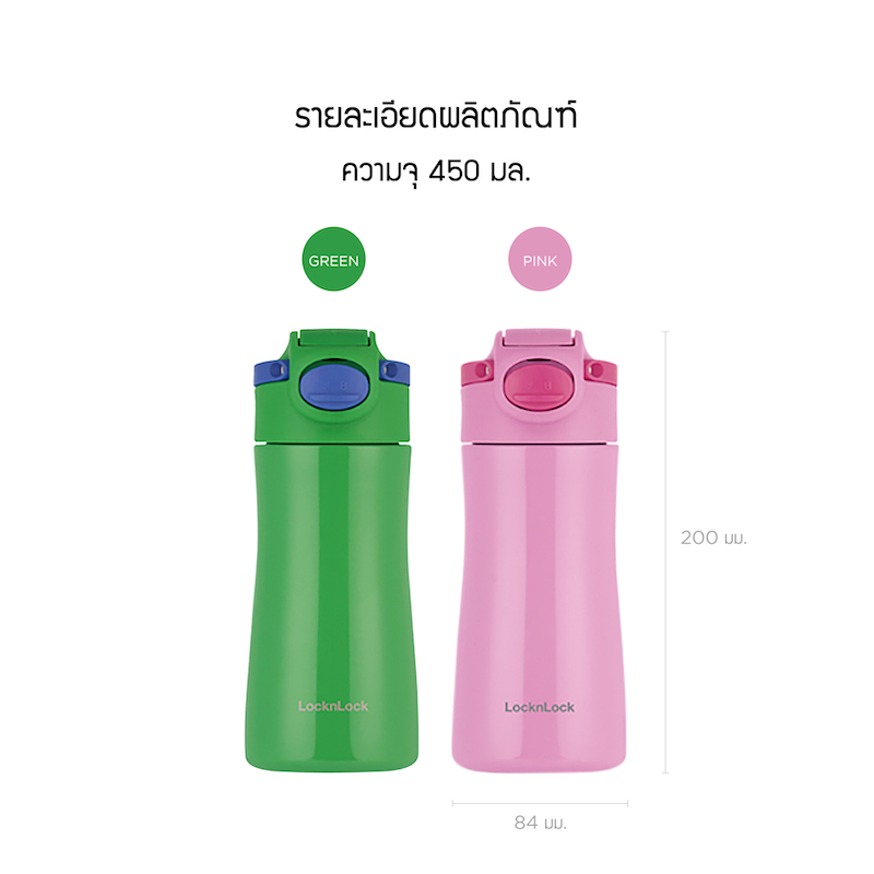 LocknLock กระติกน้ำเก็บอุณหูมิ FUFU KIDs TUMBLER ความจุ 450 ml. รุ่น LHC3303 - รูปที่ 2