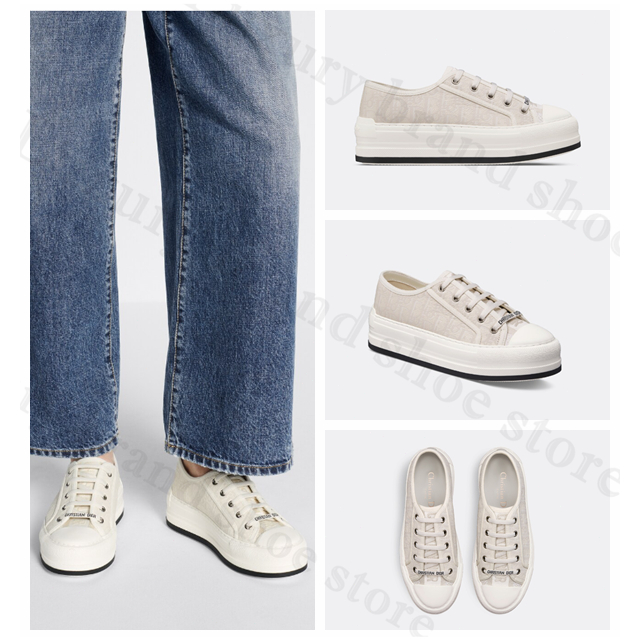 👟Dior, classic, Women's Walk'n'Dior, พื้นรองเท้าหนา, รองเท้าผ้าใบ, ของแท้💯