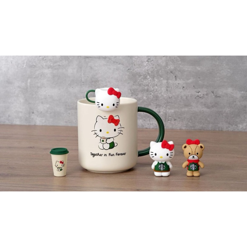✨พร้อมส่ง🎁Hello Kitty x Starbucks กล่องสุ่ม กล่องจุ่ม คิตตี้ ตัวหนีบแก้ว