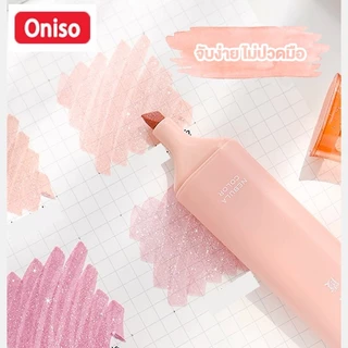 ปากกาไฮไลท์ กากเพชร 4 สี ตรา Oniso โอนิโซะ รุ่น 7621 แห้งไว ไม่เลอะมือ เน้นข้อความ nebula color