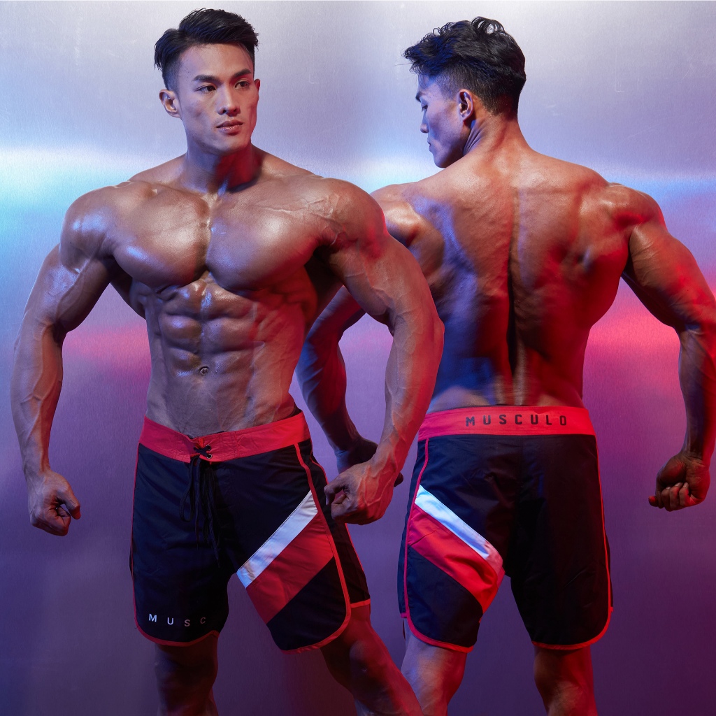 Musculo surfboard shorts กางเกงเชิร์ฟบอร์ดทรงสลิมฟิตขาสั้นเหนือเข่า